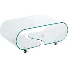 riess-Ambiente.de FANTOME Extravagant Glass Coffee Table 90 cm Transparent Glass Table Living Room