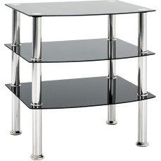 HAKU Furniture End Table, stainless steel, glass Black, 45x54x61 cm