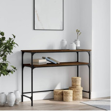 Gecheer Console Table, Side Table, Sofa Table, Hallway Table, Coffee Table, Decorative Sideboard, Entrance Table, Narrow Wooden Table, Hallway Table for Living Room, Hallway, Brown Oak Look, 100 x