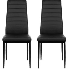 Dining Room Chairs, Set of 2, Dining Room Chairs Modern, Faux Leather Cover, High Backrest, Comfortable Dining Room Chair, Faux Leather Chair, SGS Tested (2, Black)