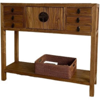 Vickyliou Entrance Table， Eingangsschrank aus Massivholz mit Schubladen - Schmales Sideboard zur Aufbewahrung im Flur, Konsolentisch for das Esszimmer,Console Table with Storage