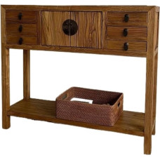 Vickyliou Entrance Table， Eingangsschrank aus Massivholz mit Schubladen - Schmales Sideboard zur Aufbewahrung im Flur, Konsolentisch for das Esszimmer,Console Table with Storage