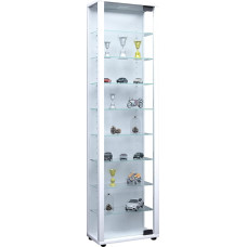 VCM Edana Maxi Standing Glass Display Cabinet with Tempered Safety Glass Dimensions Approx. H 115 x W 33 x D 18 cm Modern and Space-Saving Glass Display Cabinet White