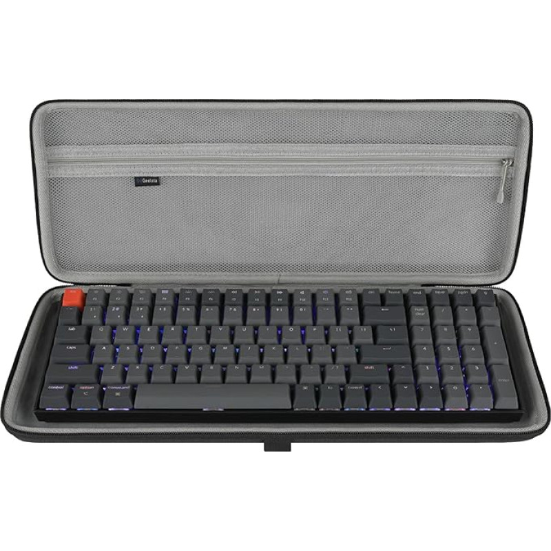 GEEKRIA 90%-96% Keyboard Case Compatible with Keychron K4 / K4 HE RK Royal KLUDGE RK96 / RK100 Hard Case Travel Bag for 100 Keys Mechanical Gaming Keyboard (Dark Grey)