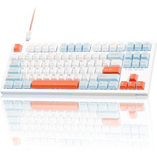 KEMOVE K87SE TKL Mechanical Gaming Keyboard, Blue Switch, LED Backlight, US QWERTY Layout, 75% Wired Keyboard, Programmable Keys, NKRO, Removable USB-C Cable