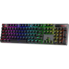 Redragon K556 PRO Upgraded Wireless RGB Gaming Keyboard, BT/2.4GHz Tri-Mode Aluminum Mechanical Keyboard with Delay Free Connection, Hot Swap Linear Quiet Red Switch