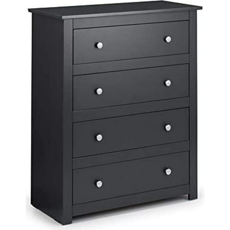 The Julian Bowen Radley 4 Drawer Chest of Drawers Anthracite is the modern and elegant storage solution for your bedroom.
