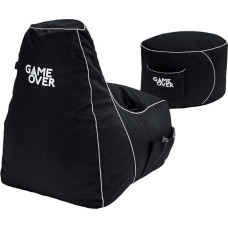 Game Over Video Game Bean Bag and Footstool Bundle | Indoor Outdoor | Side Pockets for Controller | Headset Holder | Ergonomically Shaped for Gamers (Purifying Code)