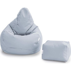 Loft 25 Gaming Bean Bag Outdoor Gaming Chair for Indoor Living Room Outdoor Water Resistant Ergonomic Design for Body Support Durable (Grey, Bean Bag Set)