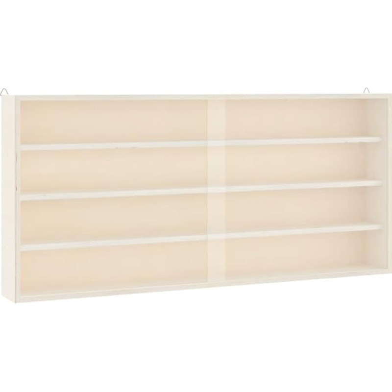 vidaXL Wooden Collector's Display Cabinet with Doors, Wall Display Cabinet for Living Room, Dining Room, Bedroom, Wall Shelf, Hanging Shelf, Display Case