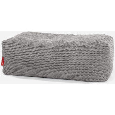 Lounge Pug Large Footstool Pouf, Anthracite Pom-pom Waffle Fabric, Pouf, Pouf Bean Bag Stool Living Room