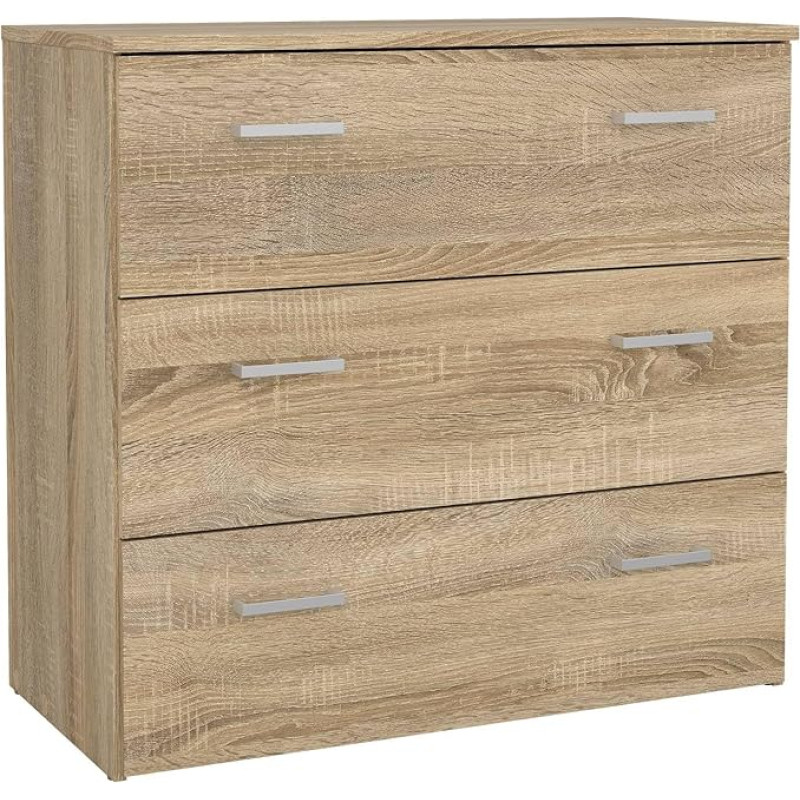 Duero Chest of Drawers with 3 Drawers Oak Structure 74.1 x 35.95 x 69.9 cm