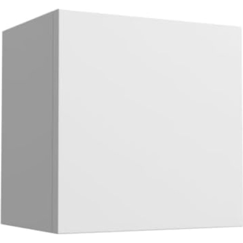 Mama Store Wall Cupboard/Cube Shelf with Push-Pull Door, Wood Material, Glossy White, Small