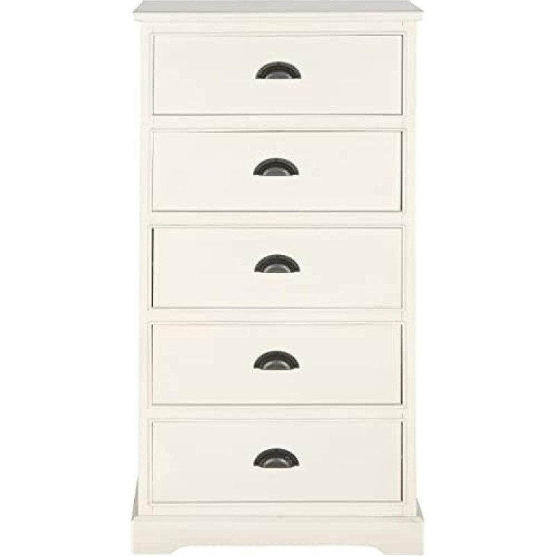 SAFAVIEH Modern Wooden Storage Chest with 5 Drawers, White, 60 x 35 x 120 cm