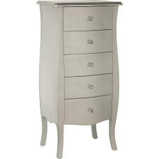 DRW Sinfonier Chest of Drawers with 5 Drawers, Wood, Silver, 48 x 36 x 100 cm