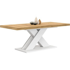 IDMarket - Alicia Extendable Rectangular Dining Table for 6-10 People Wood and White 160-200cm