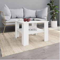 Hovothy Living Room Table Side Table Sofa Coffee Table White 60 x 60 x 42 cm Wood Material Coffee Table Living Room Furniture Coffee Table Wood for Living Room Bedroom Practical and Elegant