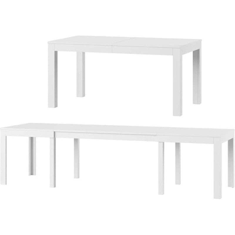 MPS Large Practical WENUS Table, 160-300 x 90 x 76 cm, Dining Room, 4-12 Person Dining Table with Extendable Table Top to 300 cm, Extendable Kitchen Table, Dining Room Table, Extendable Table