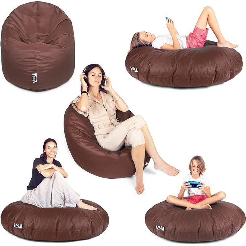 Patchhome 2 in 1 Function Bean Bag, 100 cm Diameter, Suitable for Indoor and Outdoor Use, Ready Filled Available