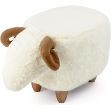 balvi Le Mouton Stool White Sheep Shape Polyester/Wood