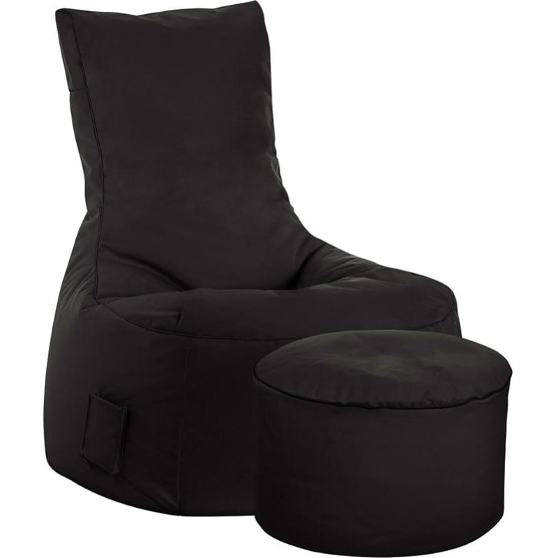 SITTING POINT only by MAGMA Scuba Swing Bean Bag Set + Stool Black