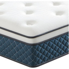 Hiimgo Single Mattress, Pocket Spring Mattresses with Soft Fabric, Medium Firm Mattresses for Pressure and Back Pain Relief, Mattress in a Box (90 × 190 × 27 cm)