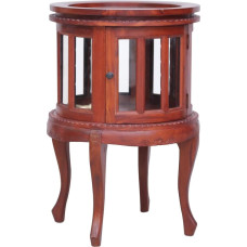 vidaXL Mahogany Wood Solid Display Cabinet with 1 Tray, 2 Doors, 1 Compartment, Side Table, Tea Cabinet, Bar Cabinet, Tea Table, Display Cabinet, Brown, 50 x 50 x 76 cm