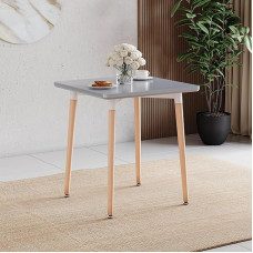 Vida Designs Batley Square Dining Table with Solid Beech Legs Modern Dining Room (Grey, 2 Seater)