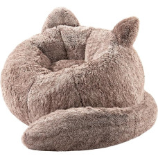 Achicsofar Sitzsack für Erwachsene und Teenager, riesiger Kunstfell-Sitzsack mit Füllstoff, flauschiger Plüsch, Katzenform, Sitzsack, Couch, bequemer Akzent, Bodensofa für Gaming, Lesen im Wohnzimmer