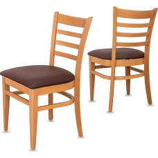Staboos CH61 Leather Dining Room Chairs Set of 8 Chairs / Upholstered Chair up to 150 kg / Natural Brown