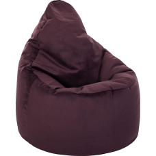 Loft 25 Capriccio Velvet Bean Bag Chair, Premium Velvet Bean Bag for Indoor Use for Home and Living Room, Ergonomic Design for Body Support (Bean Bag, Aubergine)