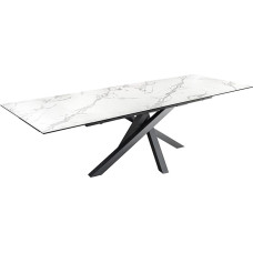 Riess Ambiente Marvelous Extendable Dining Table 180-220-260 cm White Ceramic Made in Italy Dining Room Table Kitchen Table