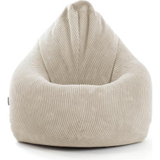 mokebo® XXL Cord Bean Bag for Children and Adults in Beige 'The Daydreamer', Indoor Bean Bag with EPS Beads Filling, Floor Cushion Cuddly & Soft, Seat Cushion, Lounger Cushion, Recliner for Indoor Use