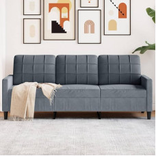 Emmtore Sofa 3-Seater, Upholstered Sofa for Living Room, Couch Lounge Sofa Metal Frame, Three Seater Velvet Sofa Seat, Modern, Velvet Dark Grey, 180 cm
