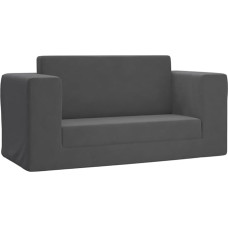 vidaXL Children's Sofa Bed 2-Seater, 2-in-1 Children's Sofa with Sleep Function, Children's Chair Sofa Removable Cover, Children's Couch Children's Furniture, Anthracite Soft Plush