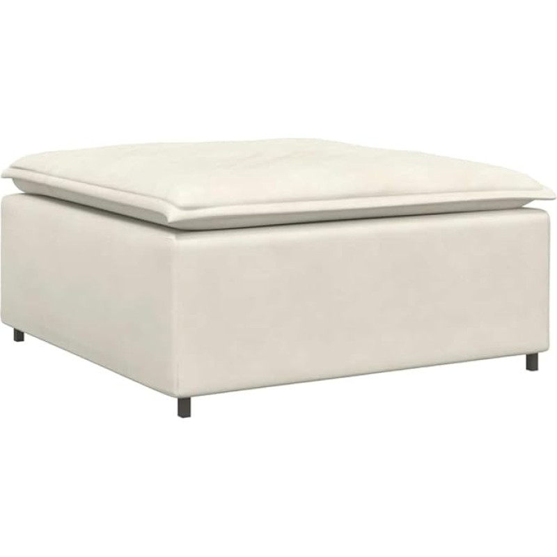 vidaXL Modular Sofa Foot Stool Module Cream 100 x 100 x 48 cm Modular Couch Stool Footstool Module Footstool Ottoman Velvet Ottoman