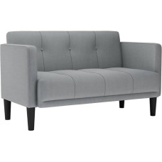 vidaXL Two Seater Sofa Light Grey 111cm Fabric Two Seater Sofa Sofa Padded Sofa 2 Seater Sofa Couch Upholstered Sofa Lounge Sofa Living Room Sofa