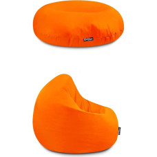 BuBiBag Beanbag Seat Cushion for Children and Adults, Floor Cushion in 32 Colours and 3 Sizes, Bean Bag for Indoor Outdoor, Water and Dirt-Repellent Material (Orange-Adult XXL)