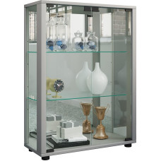 VCM Glass Display Cabinet Standing | Glass Display Cabinet with Tempered Safety Glass | Dimensions Approx. H 80 x W 60 x D 25 cm | Standing Glass Cabinet | Modern and Space-Saving | Glass Display