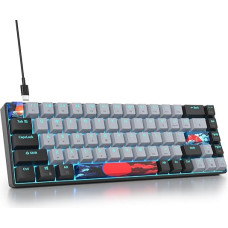 SOLIDEE Mechanical Gaming Keyboard 65 Percent, 68 Keys Compact Mechanical Keyboard RGB Backlight, 65 Percent Keyboard Mechanical QWERTY, Red Switch for Win/Mac PC Laptop (68 Dagger)