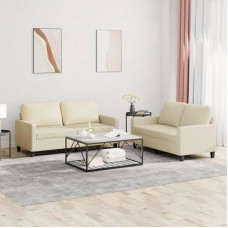 qohoio 3201409 2-Piece Sofa Set with Cushion Sofa Living Room Sofa Set Sofas for Living Room Cream Faux Leather