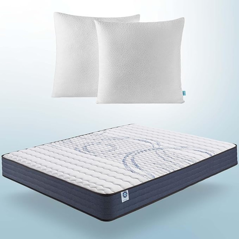 Naturalex - Perfectsleep Cold Foam Mattress 135 x 190 cm Hardness H2 - Oeko-Tex Certified - Latex Blue 7-Zone Mattress Height 21 cm - Made in EU