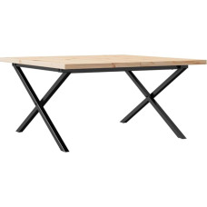vidaXL Coffee Table X-Frame 80 x 80 x 45.5 cm Solid Pine and Cast Iron