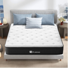 Avenco Small Double Mattress, 20 cm Bamboo Fibres, Foam and Feather Hybrid Mattress, Breathable Bed Mattress, CertiPUR-US CertiPUR-US Certified, Mattress in Box, 122 x 190 x 20 cm