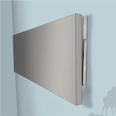 Wandtisch Klappbar Drop-Leaf-Wandklapptisch, Robuster Klapptisch Mit Edelstahl 304, Verdickter Klappständer, 0,8 Mm Dicke Oberfläche Aus Gebürstetem Edelstahl,Silber,130X30cm