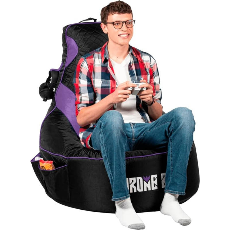 Gaming Bean Bag Chair for Adults [Cover Only, No Filling] with High Back - Funny Gaming Sofa - Bean Bag Chairs for Adults and Teens - Dorm Room - Gamer Bean Bag Gaming Chair