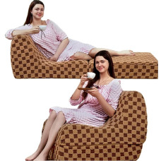 Bean Bag Folding Chair for Adults for Living Room, Apartments, Reading Corner, Gaming (Brown)