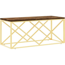 vidaXL Coffee Table, Side Table with Plenty of Space for Snacks Drinks, Sofa Table for Living Room, Table Coffee Table Telephone Table, Stainless Steel Old Wood Solid