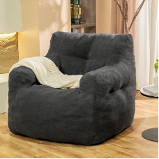 Stmoze Bean Bag Chair, Bean Bag Sofa for Adults in Living Room Bedroom, Bean Bag Couch Lazy Sofa for Reading, Playing, Grey, 94.0cmx87.0cmx75.0cm