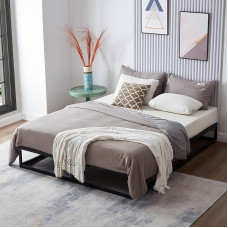 House Of Home King Size Bed Black Platform Bed Frame Bedroom Furniture with Under Bed Storage Heavy Duty King 2m x 150cm Extra Strong Easy Assembly Flat Bed Frame